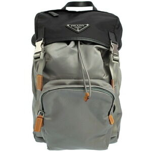 Prada Tessuto backpack signature drawstring Gray